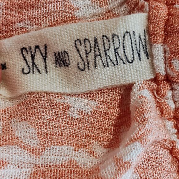 Sky And Sparrow Salmon Pink Floral Wrap Skirt Size Medium - Picture 13 of 15